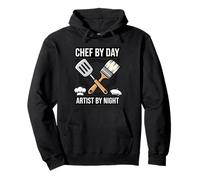 Chef By Day Artist By Night Funny Creative Kitchen Cooking Pullover Hoodie