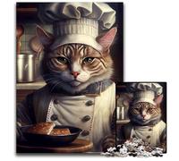 Chef Cat Adult Jigsaw Puzzles 1000 Pieces Challenging Puzzles for Mother'S Day, Birthdays, Christmas 26X38CM/10.23x14.96inch