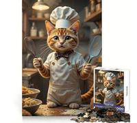 Chef Cat in The Kitchen Adult Jigsaw1000 Pieces Thought Challenge Slow Leisure Cut Precisely Thoughtful Gift (50x75cm)
