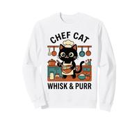 Chef Cat Whisk & Purr Cute Cooking Baker Kawaii Cat Graphic Sweatshirt