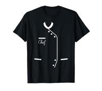 Chef Coat Outline Minimal Culinary Uniform Name Graphic Art T-Shirt