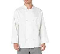 Chef Code Men's 8 Pearl Button Chef Coat Jacket, White, XXX-Large