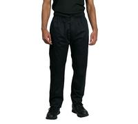 Chef Code Men's Basic Baggy Chef Pant with Zipper, Black, 4X-Large