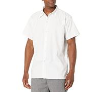 Chef Code Men's Lightweight Snap Front Utility Workwear Button Down Shirt, White, 3XL