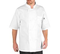 Chef Code Mens Short Sleeve Unisex Classic Chef Coat, White, 4XL