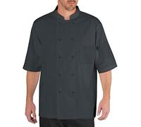 Chef Code Unisex's Cool Breeze Back Vent Chef Coat Work Utility Button Down Shirt, Charcoal, XL