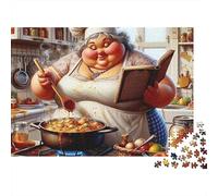 Chef Cooking Book Jigsaw for Adults 1000 Challenging Puzzles Chef Woman Cooking Puzzle Game for The Whole for Women Gifts for Men A Unique100% Recvcled Cardboard70x50cm/1000pcs