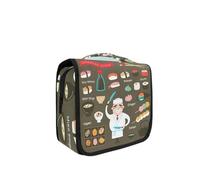 Chef Cooking Sushi Japan Food Hanging Foldable Toiletry Cosmetic Bag Makeup Travel Organizer Bags Case for Women Girls Bathroom