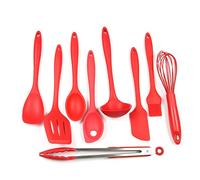 Chef Craft 42095 Premium Silicone Kitchen Tool and Utensil Set, Red