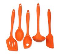Chef Craft 5 Piece Silicone Kitchen Tool and Utensil Set, Orange