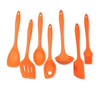Chef Craft 7 Piece Silicone Kitchen Tool and Utensil Set, Orange