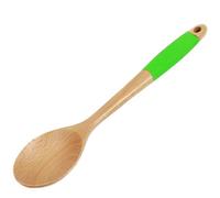 Chef Craft Premium Silicone Handle Wooden Spoon, 14 inch, Green