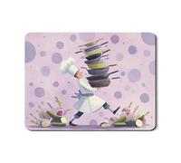 Chef Dish Drying Mats For Kitchen Counter, Violet Polka Dot Absorbent Rubber Dish Drainer Mat, Fun PU Leather Drying Pad For Coffee Bar 18x24 Inch