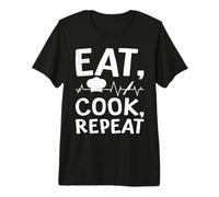 Chef EAT Cook Repeat Chefs Funny Restaurant Premium T-Shirt