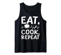 Chef EAT Cook Repeat Chefs Funny Restaurant Tank Top