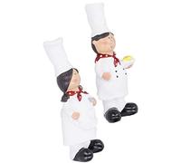Chef Figure Chef Sculptures Resin Pair of Figure Sculptures Statues Decor Kitchen Bar Cabinet Bakery Decoration