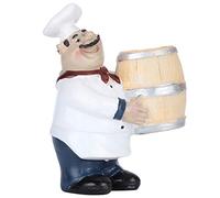 Chef Figurine Statue, Adorable Resin Chef Toothpick Holder for Tabletop Decoration in Bistro & Bakery, Handcrafted Rustic Craft, 4.1x3x2.6in