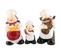 Chef Figurines - 3Piece Holding Instrument Decoration - Funny Kitchen Decor - for Dining Gnome Restaurant Room Home Theme Pantry