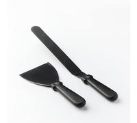 Chef Frank Haasnoot Plating Kit | Offset Spatula & Palet Knife Set | Black | 2 pcs of Culinary Tools | Utensils | Offset Spatula & Palet Knife | Food Styling | Pastry & Cooking | Steel