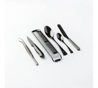 Chef Frank Haasnoot Plating Kit | Utensil Set Deluxe | Black | 6 pcs of Professional Tools Packed in a case | Culinary Set | Garnish Tweezers & Quenelle Spoons | Food Styling | Pastry & Cooking
