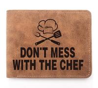 Chef Gifts,Wallet for Men,Engraved Personalized Leather Wallet,Chefs Gifts Culinary Gift Baking Themed Presents for a Baker the Cooker Cook, Chef, Chef