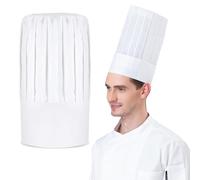 Chef Hat, 29CM Adjustable Solid White Chef Hat, Cotton Chef Tall Hats for Unisex Adults Men and Women, Washable Versatile ChefHat for Chefs Baking Barbecue Cooking Kitchen Restaurant Catering Use