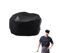 Chef Hat, Adjustable Cooking Cap Mesh Top Skull Hat Chefs for Men Women Professional Bakers Hat Breathable Flat Top Cap Unisex Hair Cover Black Chef Hat for Chefs Baking Cooking Kitchen Restaurant