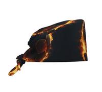 Chef Hat Burning Football Turban Cap Unisex Cleaning Working Cap Elastic Working Hat For Housework Cooking Hiking