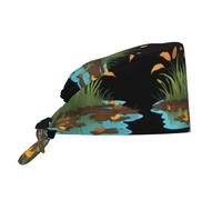 Chef Hat Dead Leaves On The Swamp Sweatband Adjustable Working Hat Comfortable Cleaning Working Cap For Hiking Sport Housework