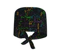 Chef Hat Math Colorful Geometrical Plots Formulas Calculations Sweatband Elastic Cleaning Working Cap Comfortable Working Hat For Hiking Housework Cooking
