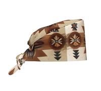 Chef Hat Native American Patterns Working Hat Unisex Turban Cap Adjustable Cleaning Working Cap For Cooking Hiking Sport