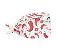 Chef Hat Red Pepper Lips Kiss Working Hat Comfortable Cleaning Working Cap Unisex Sweatband For Housework Sport Cooking
