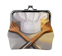 Chef Hat Spatula Leather Kiss Lock Coin Purse-Small Mini Wallet for Women