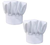 Chef Hats for Adults, Professional Cooking Headwear with Comfortable Fit, Two-Piece Set of White Kitchen Caps for Culinary Enthusiasts and Professional Chefs
