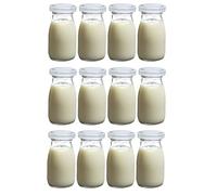 Chef-hub 12 X 100Ml Classic School Glass Mini Milk Bottles Weddings, Parties, Great Gift Idea - Fill with Milkshakes, Juice, Cocktails, and Sweets