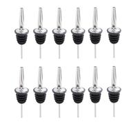 Chef-hub Premium Stainless Steel Bottle Pourers, Set of 12, with Rubber Seals, for Pouring Oils, Sauces, Spirits etc