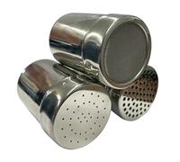 Chef-Hub Set of 3 Large Coco Powder and Chocolate Shaker, Stainless Steel Shakers, for Coffee and Hot Chocolate, Sprinkler, Ingredient Dredger