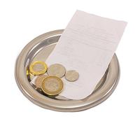 Chef-hub Stainless Steel Tip Tray, Bill Presenter, Money Dish, Cash Holder for Cafe's & Restaurants - 14Cm - Pack of 10