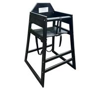 Chef-Hub Wooden Childrens High Chair, Stackable, Black, Restaurant Quality, BS EN14988:2006 Compliant