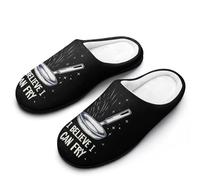 Chef I Believe I Can Fry Breathable Slippers Women Slip On Winter Warm House Slippers Shoes Bedroom 7-8（39-40
