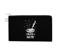 Chef I Believe I Can Fry Portable Canvas Coin Purse Fashion Pencil Case Travel Makeup Bag