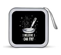 Chef I Believe I Can Fry Portable CD Case Holder 48 Capacity Travel DVD Storage Boxs Wallet Bag