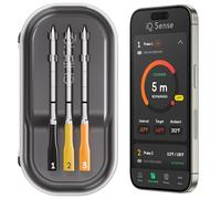 CHEF iQ Sense | Smart Wireless Meat Thermometer | 3 Ultra-Thin Probes | WiFi Unlimited Range | 1000°F Heat Safe | 5 Sensors | Bluetooth Food Thermometer for BBQ, Grill, Oven, Smoker, Air Fryer
