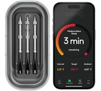 CHEF iQ Sense Smart Wireless Meat Thermometer with 3 Ultra-Thin Probes, Unlimited Range Bluetooth Meat Thermometer, Digital Food Thermometer for Remote Monitoring of BBQ Grill, Oven