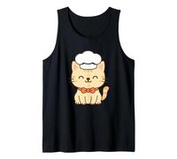 Chef Kawaii Cat Drawing. Culinary Pet Art. Tank Top