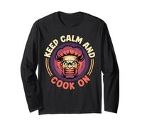 Chef Keep Calm and Cook ON Funny Chefs Odd Cooking Long Sleeve T-Shirt