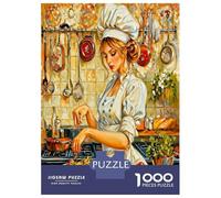 Chef Kitchen Food 1000 Piece Jigsaw Puzzle Bundle Cozy Culinary Art Classic Jigsaw Puzzle Thick Cardboard Teen Puzzle Fans 12-18 Logic Skill After-School Party Game Best Gift Lovers 70x50cm/1000pcs