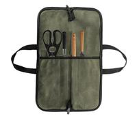 Chef Knife Bag - Organized Blade Collection for Outdoor Travel and Catering, Durable Waxed Canvas Profile, Open Size 48 x 31.5 cm, Internal Tool Pockets | For Student, Army Green, Fare riferimento