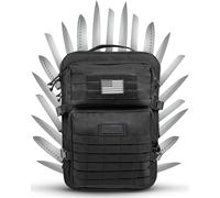 Chef Knife Bag Tactical Backpack | Knife Carrying Case with 30+ Pockets for Knives and Culinary Tools | Knife Organizer Bag for Chefs & Culinary Students | Knives & Tools Not Included, Black, XL,