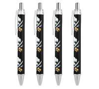 Chef Knife Retractable Ballpoint Pen Black Ink Ball Point Pen Work Pens 4 PCS